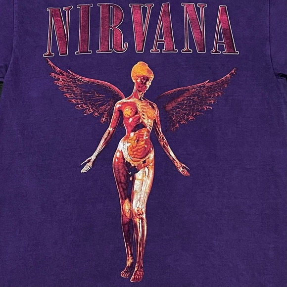 Nirvana In Utero Officially Licensed Band Merch Purple Vintage L Retro 90s Rock - Picture 2 of 5
